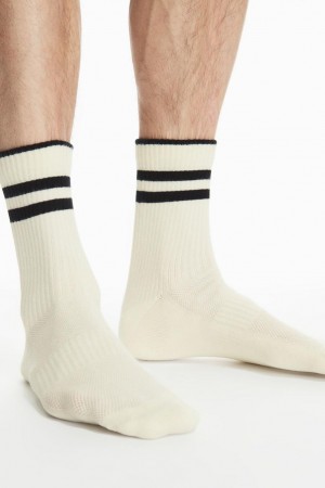 COS 3-pack Bordázott Sports Zokni Férfi Krém | GVK-398275