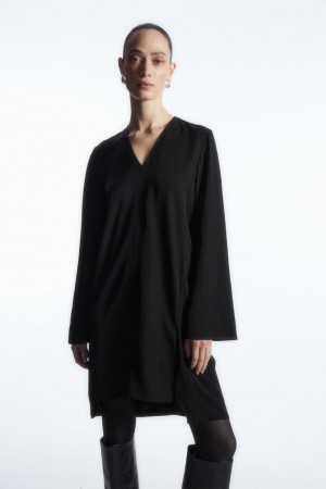 COS Asymmetric Tunic Ruha Női Fekete | IRU-398561