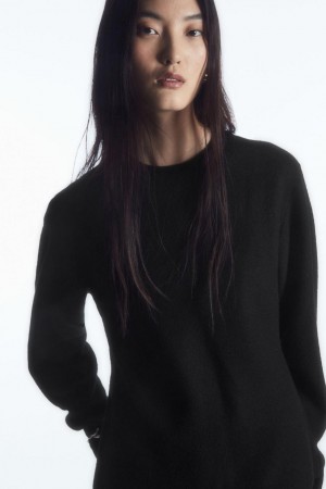 COS Boiled Merino Gyapjú Jumpers Női Fekete | QHD-854276