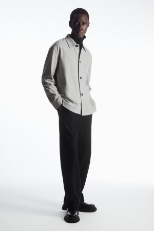 COS Bouclé-jersey Overshirt Ing Férfi Világos Szürke | UYC-640578