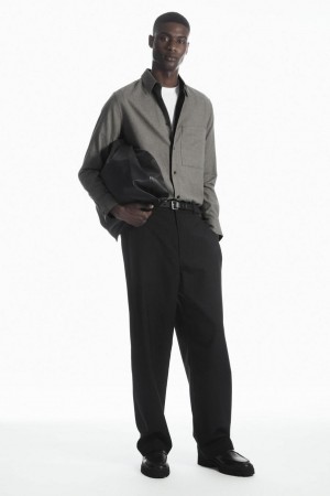 COS Brushed-cotton Ing Férfi Szürke | JUA-875069