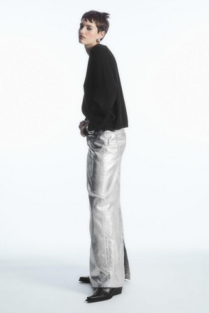 COS Coated-denim Maxi Szoknya Női Titán | MIH-027315