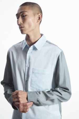 COS Colour-block Tailored - Relaxed Ing Férfi Világos Kék Türkiz | CLG-054169