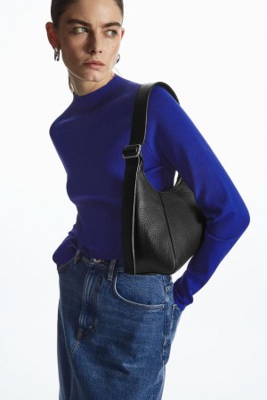 COS Cropped Kötött Mock-neck Felső Női Világos Kék | RAS-450261