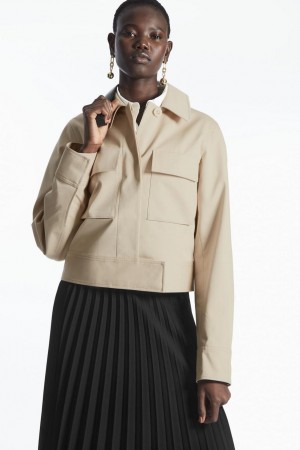 COS Cropped Utility Kabát Női Bézs | BNQ-570694