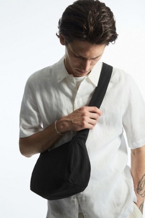 COS Crossbody Saddle - Nejlon Táska Férfi Fekete | QEN-853096