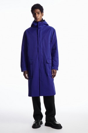 COS Csuklyás Párnázott Parka Férfi Világos Kék | XBU-417985