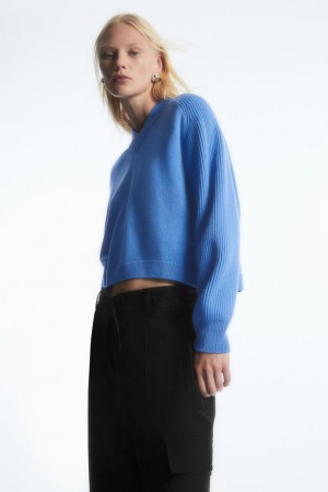 COS Deconstructed Gyapjú Jumpers Női Kék | HJL-534619
