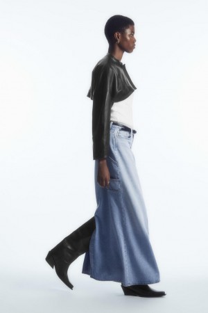 COS Denim Maxi Szoknya Női Világos Kék | TXW-803174
