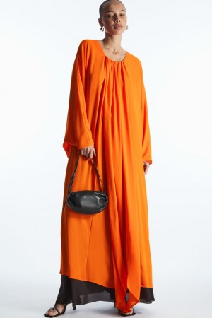 COS Dolman-sleeve Maxi Scarf Ruha Női Narancssárga | NLR-203648