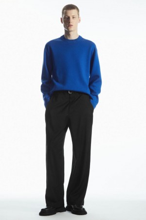 COS Double-faced Merino Gyapjú Jumpers Férfi Kék | DGS-459208