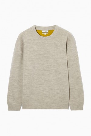 COS Double-faced Merino Gyapjú Jumpers Férfi Fehér | JMV-974213