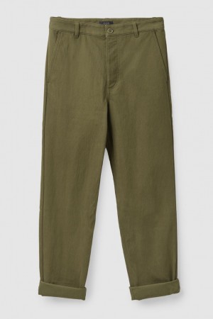 COS Egyenes-fit Chinos Nadrág Női Khaki Zöld | AXW-083729