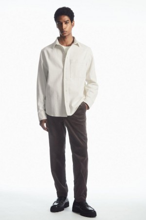 COS Egyenes-leg Corduroy Chinos Nadrág Férfi Barna | ARF-167905