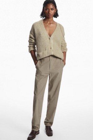 COS Egyenes-leg Corduroy Chinos Nadrág Női Bézs | GWT-390671