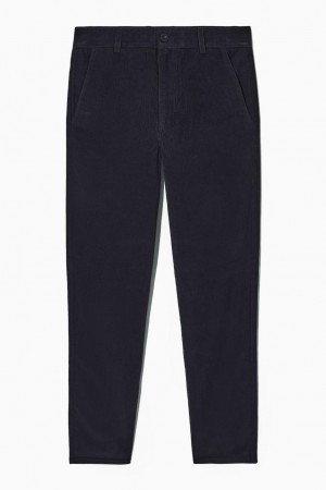 COS Egyenes-leg Corduroy Chinos Nadrág Női Sötétkék | QGE-621035