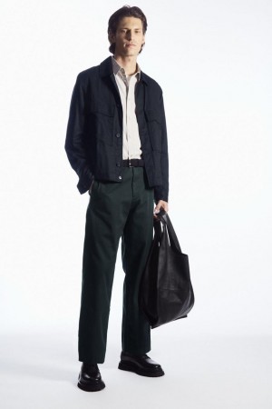 COS Egyenes-leg Relaxed Utility Nadrág Férfi Sötétszürke | MTZ-941203