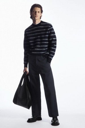 COS Egyenes-leg Relaxed Utility Nadrág Férfi Sötétkék | JWA-893427