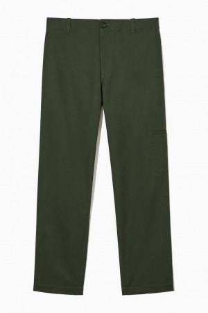 COS Egyenes-leg Utility Nadrág Férfi Sötétkhaki | SDF-896503