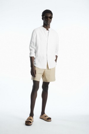 COS Elasticated Poplin Rövidnadrág Férfi Bézs | UGQ-837246