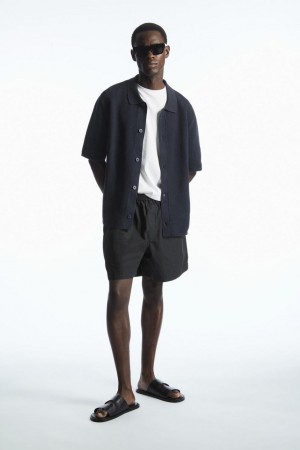 COS Elasticated Poplin Rövidnadrág Férfi Fekete | UVP-281406
