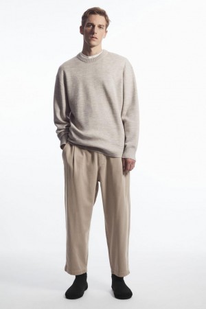 COS Elasticated Twill Nadrág Férfi Szürke | TVD-504397