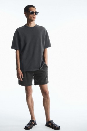 COS Jersey Drawstring Rövidnadrág Férfi Fekete | VRT-264031