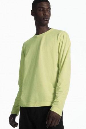 COS Könnyű Long-sleeved Póló Férfi Világos Sárga | ISJ-096127