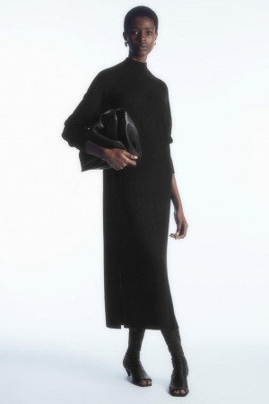 COS Könnyű Merino-wool Turtleneck Ruha Női Fekete | QRZ-871253