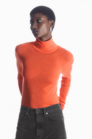 COS Merino Gyapjú Turtleneck Felső Női Narancssárga | APC-941786
