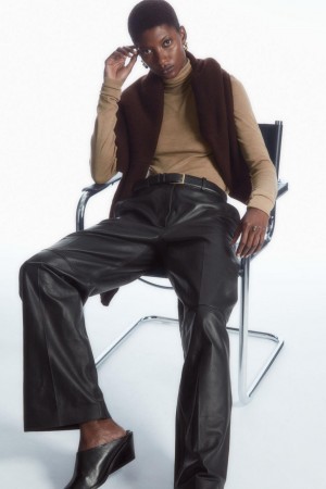 COS Merino Gyapjú Turtleneck Felső Női Sötétbézs | DMR-458712
