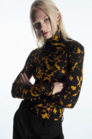 COS Merino Gyapjú Turtleneck Felső Női Sötétsárga | FRO-183067