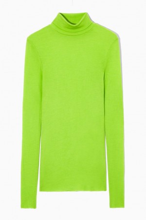 COS Merino Gyapjú Turtleneck Felső Női Világos Zöld | YOM-087591