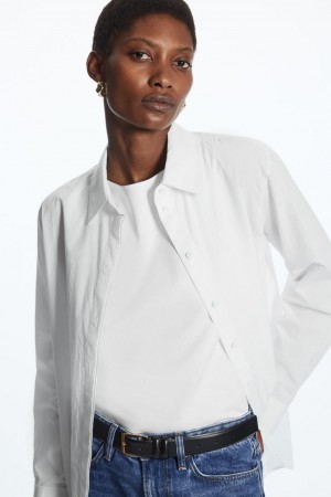 COS Minimal Concealed-placket Ing Női Fehér | GIF-014325