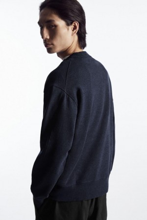 COS Mock-neck Pulóver Férfi Sötétkék | NRS-201985