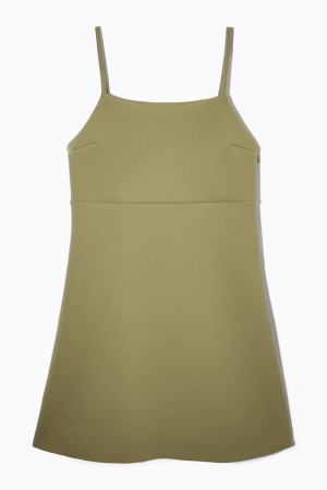 COS Open-back Mini Ruha Női Világos Khaki | XIF-652193