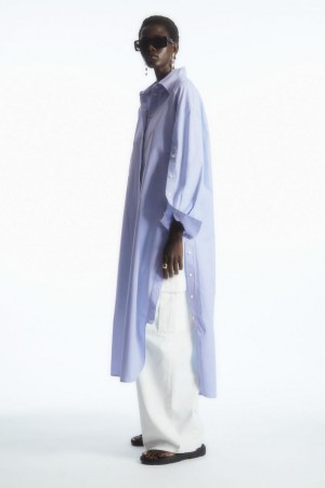 COS Oversized Deconstructed Shirt Ruha Női Világos Kék | FWX-358047
