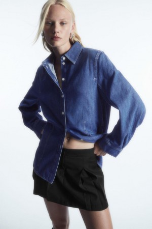 COS Oversized Denim Ing Női Világos Kék | CKY-725089