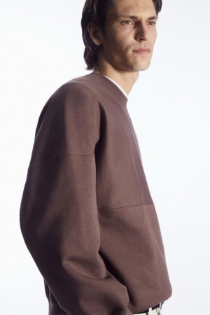 COS Oversized Exposed-seam Pulóver Férfi Lila | CLD-573469
