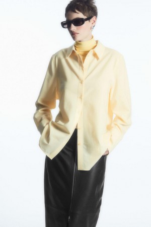 COS Oversized Gyapjú Ing Női Világos Sárga | DXU-903824