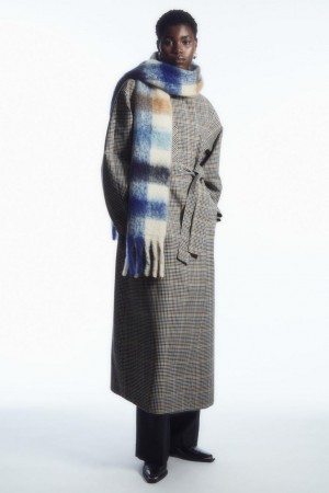 COS Oversized Mohair-blend Sál Női Kék Barna | XRV-948027