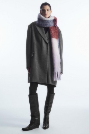 COS Oversized Mohair-blend Sál Női Piros Fehér | MXT-635872