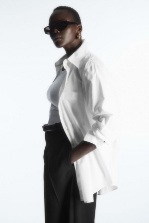 COS Oversized Tailored Ing Női Fehér | WMU-456308