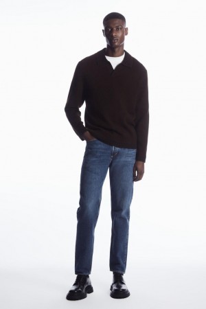 COS Pillar - Tapered Farmernadrág Férfi Sötétkék | ARG-478126