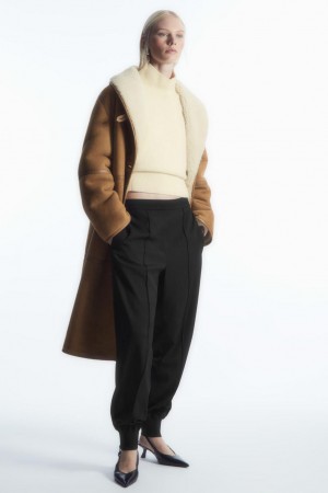 COS Pintucked Elasticated Tailored Nadrág Női Fekete | TVJ-768021