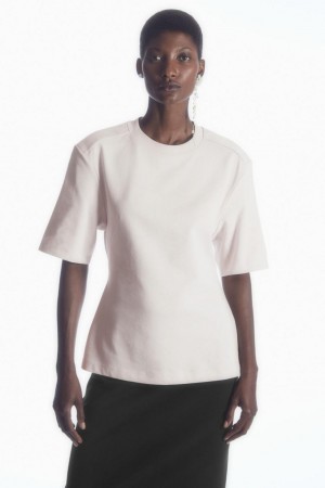 COS Power-shoulder Waisted Póló Női Szürke | HPY-812976