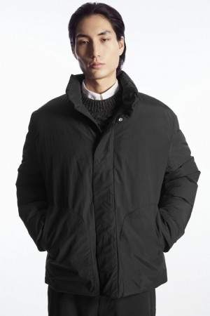 COS Párnázott Magnetic-collar Kabát Férfi Fekete | AVU-976530