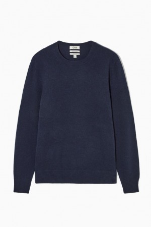 COS Pure Cashmere Jumpers Férfi Sötétkék | MVE-758039
