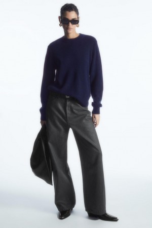 COS Pure Cashmere Jumpers Női Sötétkék | ZMF-351906