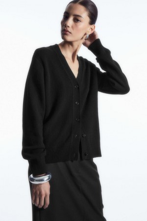 COS Pure Cashmere Kardigán Női Fekete | ZTR-785423